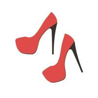 Women's red shoes with high heels. Modern design of women's red shoes with heels. Vector. vector