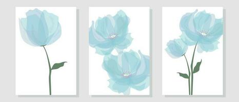 Abstract floral vector art. Wall design with watercolor and transparency effect. Wall decoration with flowers.