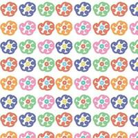 Seamless pattern with flowers in doodle style. vector