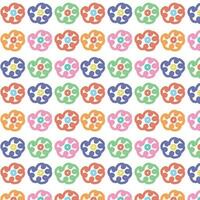 Seamless pattern with flowers in doodle style. vector