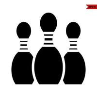 pin bowling glyph icon vector