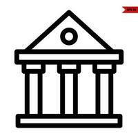 building bank line icon vector