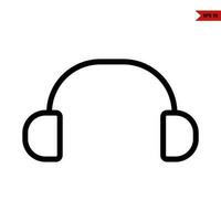 earphone line icon vector