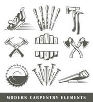 Modern carpentry tools isolated on white background vector