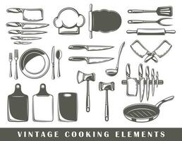 Set of elements of the cooking isolated on white background vector