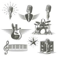 conjunto de musical instrumentos aislado en un blanco antecedentes vector