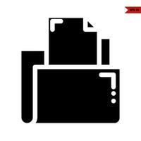 file in folder glyph icon vector