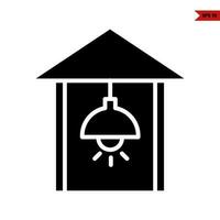 lamp in home glyph icon vector