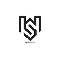 Letter SW or WS line art modern unique minimal real estate monogram logo. WS logo. SW logo vector