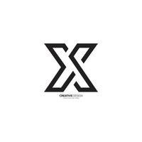 Creative letter m s x line art minimal modern unique shape monogram logo. M logo. S logo. X logo vector