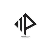 Letter MP rectangle shape modern unique monogram creative logo. MP logo. PM logo. cube logo vector