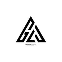 Modern triangle letter g l j line art creative unique monogram logo. G logo. L logo. J logo vector