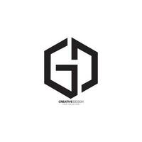 letra gd hexagonal forma moderno polígono monograma único logo concepto. dg logo. gd logo vector