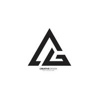 Modern triangle shape letter a c g unique monogram business logo. A logo. C logo. G logo vector