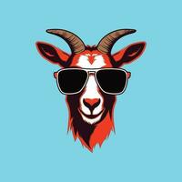 Portrait of Goat with sunglasses vector