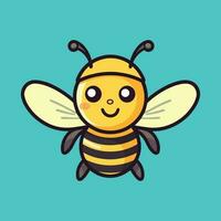 cute cartoon bee minmal flat vector