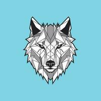 Wolf head icon. Abstract triangular style vector