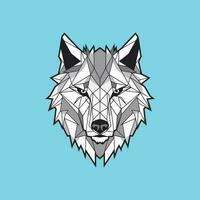 Wolf head icon. Abstract triangular style vector