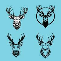 Deer Four Color Minimalist Icon Logo Set in Elegant Color vector