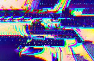 Unconscious Glitch Digital Design with Unconscious Distorted Textures and Vibrant Color Palette, photo