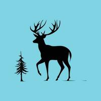 deer shadow in the style of minimalist illustrator vector