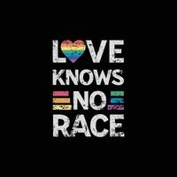 Love knows no race, happy pride month vector