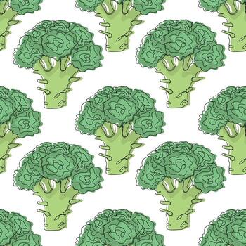 Broccoli seamless pattern vector