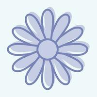 Icon Dahlia. related to Flowers symbol. two tone style. simple design editable. simple illustration vector