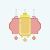Icon Lantern. related to Chinese New Year symbol. flat style. simple design editable vector