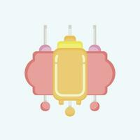 Icon Lantern. related to Chinese New Year symbol. flat style. simple design editable vector