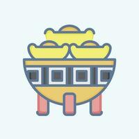 Icon Bowl. related to Chinese New Year symbol. doodle style. simple design editable vector