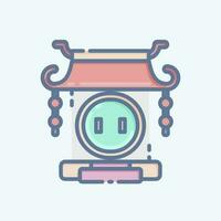 Icon Gate. related to Chinese New Year symbol. doodle style. simple design editable vector