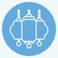 Icon Lantern. related to Chinese New Year symbol. blue eyes style. simple design editable vector