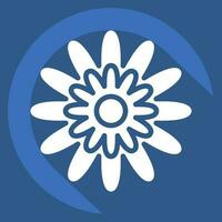 Icon Zinnia. related to Flowers symbol. long shadow style. simple design editable. simple illustration vector