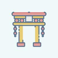 icono torii puerta. relacionado a chino nuevo año símbolo. garabatear estilo. sencillo diseño editable vector