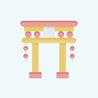 icono torii puerta. relacionado a chino nuevo año símbolo. plano estilo. sencillo diseño editable vector