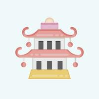 Icon Pagoda. related to Chinese New Year symbol. flat style. simple design editable vector