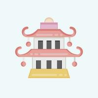 Icon Pagoda. related to Chinese New Year symbol. flat style. simple design editable vector