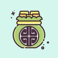 Icon Money Bag. related to Chinese New Year symbol. MBE style. simple design editable vector