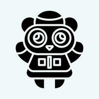 Icon Panda. related to Chinese New Year symbol. glyph style. simple design editable vector
