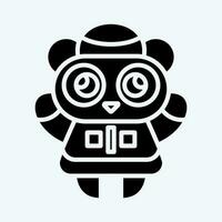 Icon Panda. related to Chinese New Year symbol. glyph style. simple design editable vector