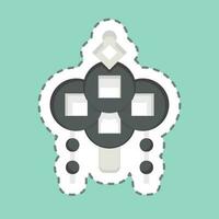 Sticker line cut Amulet. related to Chinese New Year symbol. simple design editable vector