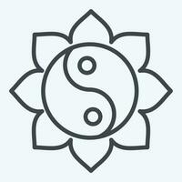 Icon Yin Yang. related to Chinese New Year symbol. line style. simple design editable vector