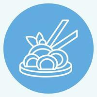 Icon Chinese Noodle. related to Chinese New Year symbol. blue eyes style. simple design editable vector