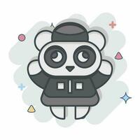 Icon Panda. related to Chinese New Year symbol. comic style. simple design editable vector