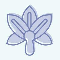 Icon Orchid. related to Flowers symbol. two tone style. simple design editable. simple illustration vector