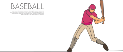 Single continuous line drawing young agile man baseball pitcher practice to throw the ball. Sport exercise concept. Trendy one line draw design vector graphic illustration for baseball promotion media 20608555 Vector Art