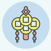 Icon Amulet. related to Chinese New Year symbol. color mate style. simple design editable vector