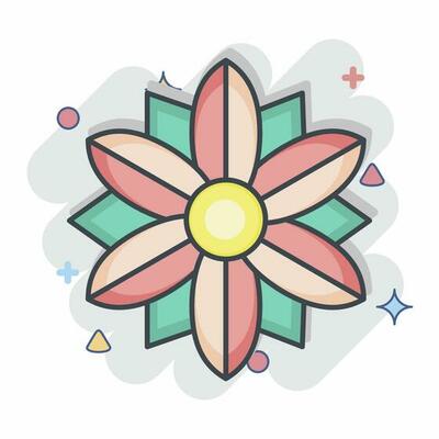 Icon Poinsettia. related to Flowers symbol. comic style. simple design editable. simple illustration