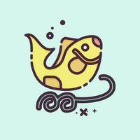 Icon Fishes. related to Chinese New Year symbol. MBE style. simple design editable vector